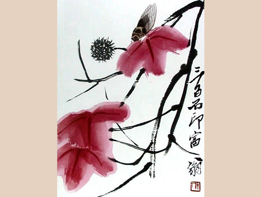 斉白石『櫻桃図』 絵画
